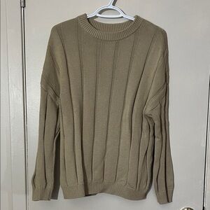 OAK + FORT Tan Crew Sweater